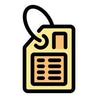 Luggage tag icon with simple design vector