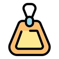 Triangular label hanging with string, ideal for pricing or product information vector