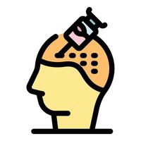 Conceptual illustration of brain injection process vector
