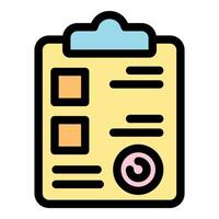 Clipboard showing pending tasks with checkboxes and reload symbol vector