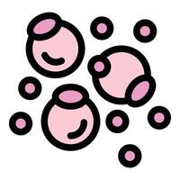 Cute pink bubbles with cartoon faces vector