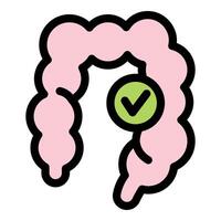 Healthy intestines with check mark showing good digestion and health vector