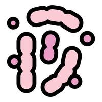 Pink bacteria and viruses floating and multiplying under microscope vector