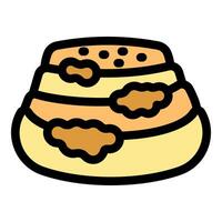 Delicious layered honey cake with walnuts and sesame seeds vector