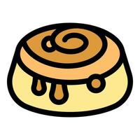 Delicious cinnamon roll dripping with sweet icing for breakfast delight vector