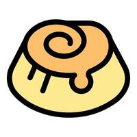 Delicious cinnamon roll dripping with icing for breakfast delight vector