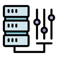 Data server with control panel interface vector