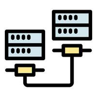 Simplified network connection between two servers vector