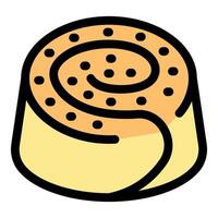 Delicious cinnamon roll with swirl design vector