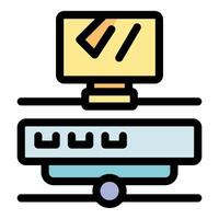 Computer network connection with router illustration vector
