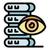 Eye watching data storage representing data visualization and business intelligence vector