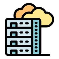 Cloud computing server providing hosting services and data storage vector