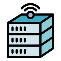 Wireless server transmitting data, modern technology and network connectivity vector