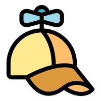 Whimsical yellow cap with spinning propeller vector
