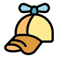Funny yellow cap with rotating propeller is showing happiness and joy vector