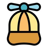 Funny propeller hat rotating for ventilation and freshness vector