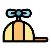 Funny propeller hat spinning and bringing fresh air to user vector