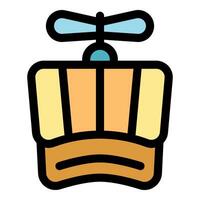 Funny prank gift box with rotating propeller surprising everyone vector