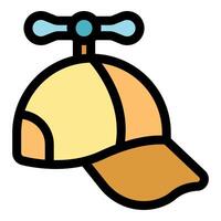 Funny propeller hat rotating while generating a breeze vector