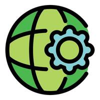 Global settings icon representing worldwide configuration and international options vector