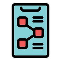 Clipboard showing interconnected squares representing data flow vector