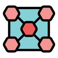 Blockchain network connecting hexagonal nodes representing decentralized system vector