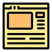 Website landing page showing engaging content and navigation buttons vector