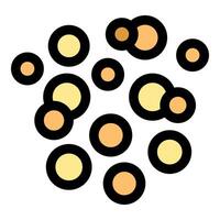 Staphylococcus aureus bacteria under microscope, swarming pathogen cells vector