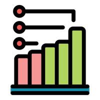 Growing bar chart is exceeding expectations and hitting targets vector