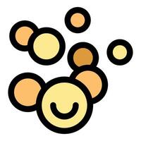 Friendly yellow bubbles smiling and floating, creating a cheerful atmosphere vector