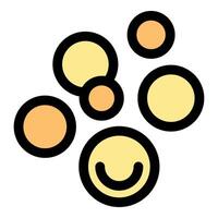 Friendly bacteria with smiling face and bubbles floating vector