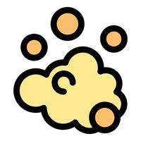 Yellow dust cloud creating air pollution with orange particles floating around vector