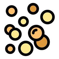Staphylococcus aureus bacteria under microscope, showing coccus shape and clusters vector