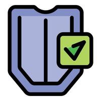 Antivirus protection showing security shield with check mark icon vector