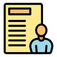 Recruiter evaluating candidate profile on recruitment platform vector