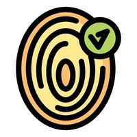 Fingerprint access granted showing cyber security and personal protection vector