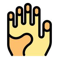 Open hand showing five fingers, counting and voting gesture vector