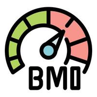 Body mass index meter showing overweight condition vector