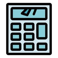 Calculator displaying numbers and symbols for mathematical calculations vector