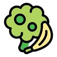 Green broccoli and banana creating healthy smoothie vector