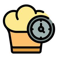 Chef toque and clock symbolizing cooking time management vector