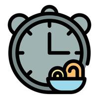 Intermittent fasting showing food and alarm clock representing scheduled eating vector