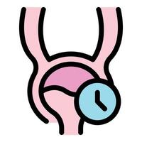 Empty bladder holding urine for extended time causing discomfort and potential health issues vector