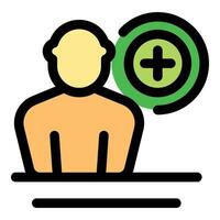 Person adding a new user icon, adding a new profile to a platform vector