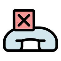 Phone receiving cancel notification icon showing unsuccessful call attempt vector