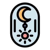 Sun and moon connected with lines representing balance and harmony vector