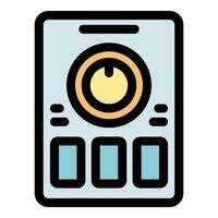 Electronic device featuring buttons and rotating knob, modern user interface design vector
