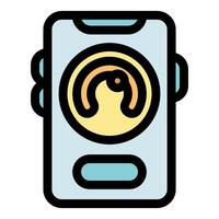 Smartphone showing sleep tracking app with sleep cycle icon vector