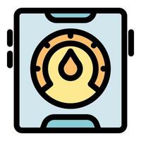Smart water meter monitoring water consumption on mobile device vector