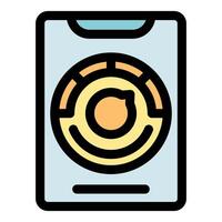 Smartphone showing loading percentage icon, mobile phone with progress indicator vector